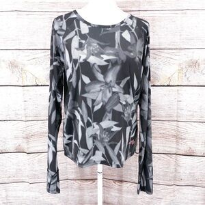 Reel Life Black and Grey Long Sleeve UV Top Stretch Lightweight Size L